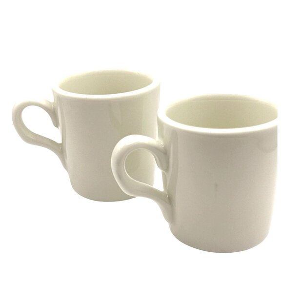 Tuxton Demitasse Cup Mini Mug #14 Espresso Style 2 Piece Coffee Off White 2" - Picture 1 of 6